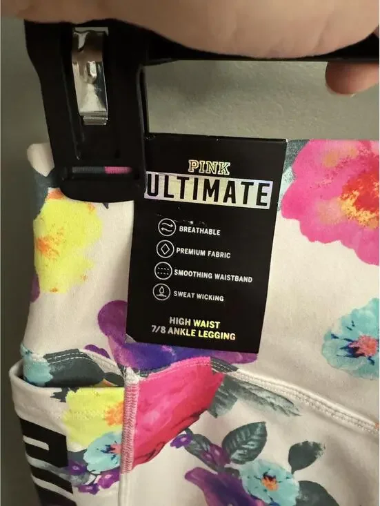 Victoria’s Secret PINK Floral High Waist Ultimate 7/8 Leggings NWT Size Sm - Picture 6 of 8